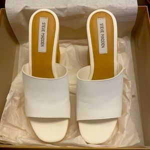 Steve Madden White Mardi Platform Sandal SZ: 11